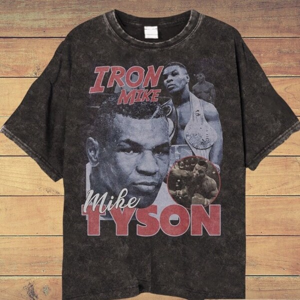 Vintage Wash Mike Tyson Iron Mike camiseta, Mike Tyson camisa, camiseta gráfica Iron Mike, camiseta unisex Boxing Sport Legend