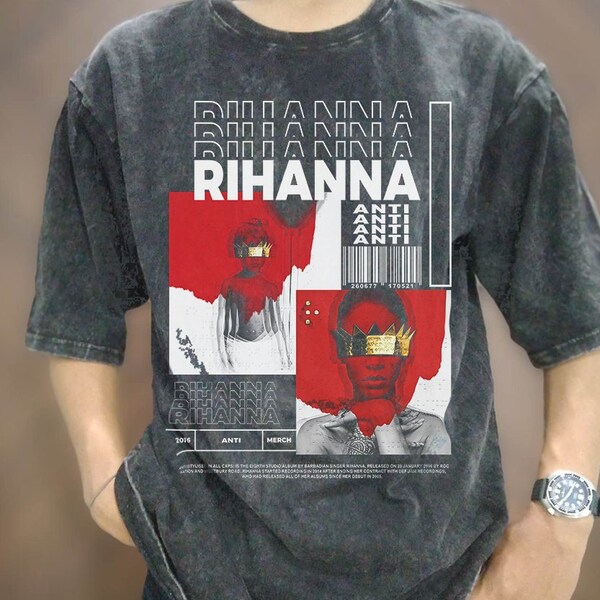 Vintage Wash Rihanna T-shirt, Vintage Rihanna Oversized Shirt, Rihanna 90s Retro Unisex Graphic Tee, Rihanna Gift For Him n Her