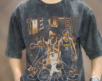 Vintage Wash Nikola Jokic T-shirt, Vintage Nikola Jokic The Joker Oversize T Shirt, 90s Basketball Player Graphic Tee, Sports Lover Shirt
