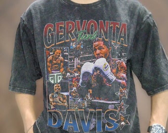 délavé vintage Gervonta Davis, débardeur, caleçon débardeur Gervonta, t-shirt graphique vintage Gervonta, t-shirt unisexe sport boxe