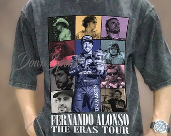 Vintage Wash The Eras Tour Fernando Alonso Shirt, Driver Formula Racing Championship Oversized T-shirt, Fernando Alonso Unisex Graphic Tee