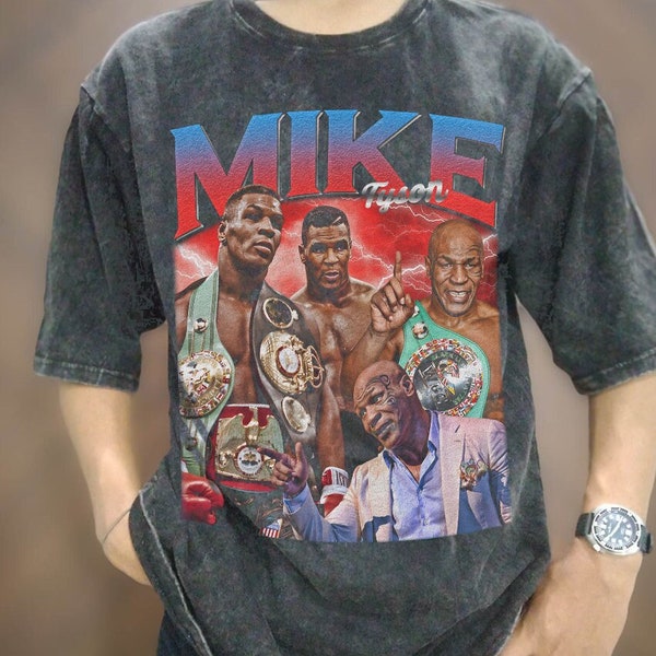Vintage Mike Tyson Iron Mike T-shirt, Vintage Acid Wash Mike Tyson Oversize T-Shirt, Tyson Graphic Tee, Boxing Legend Unisex Shirt