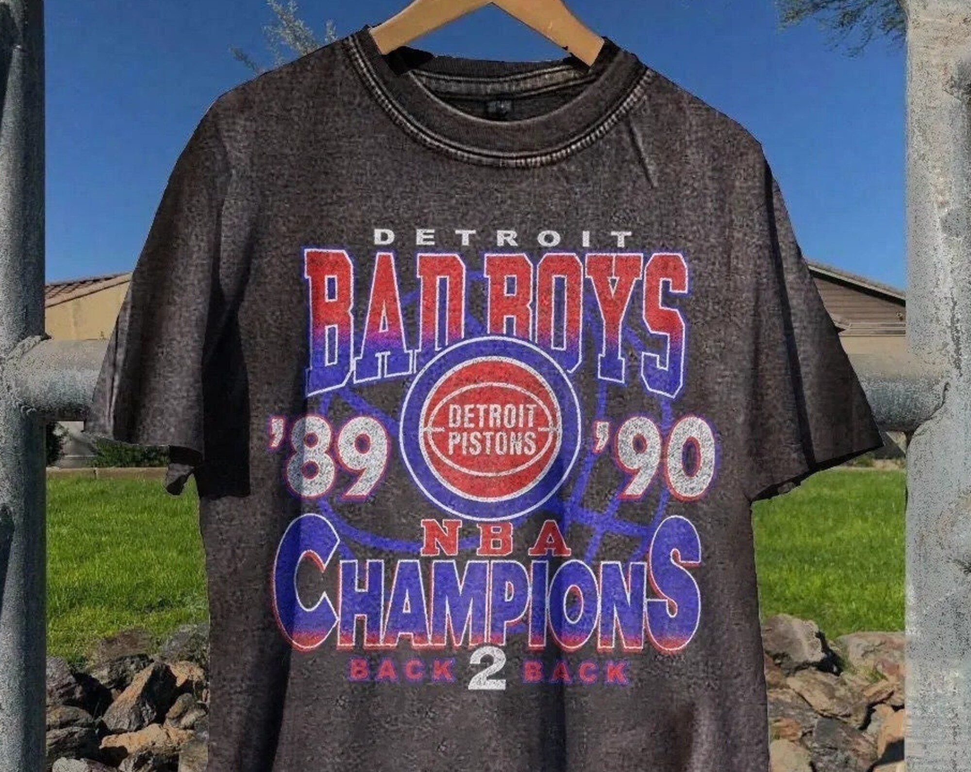 Discover Vintage Wash Basketball 89-90 Back to Back Champions T-shirt, Basketball Sport Shirt, Sports Lover Shirt