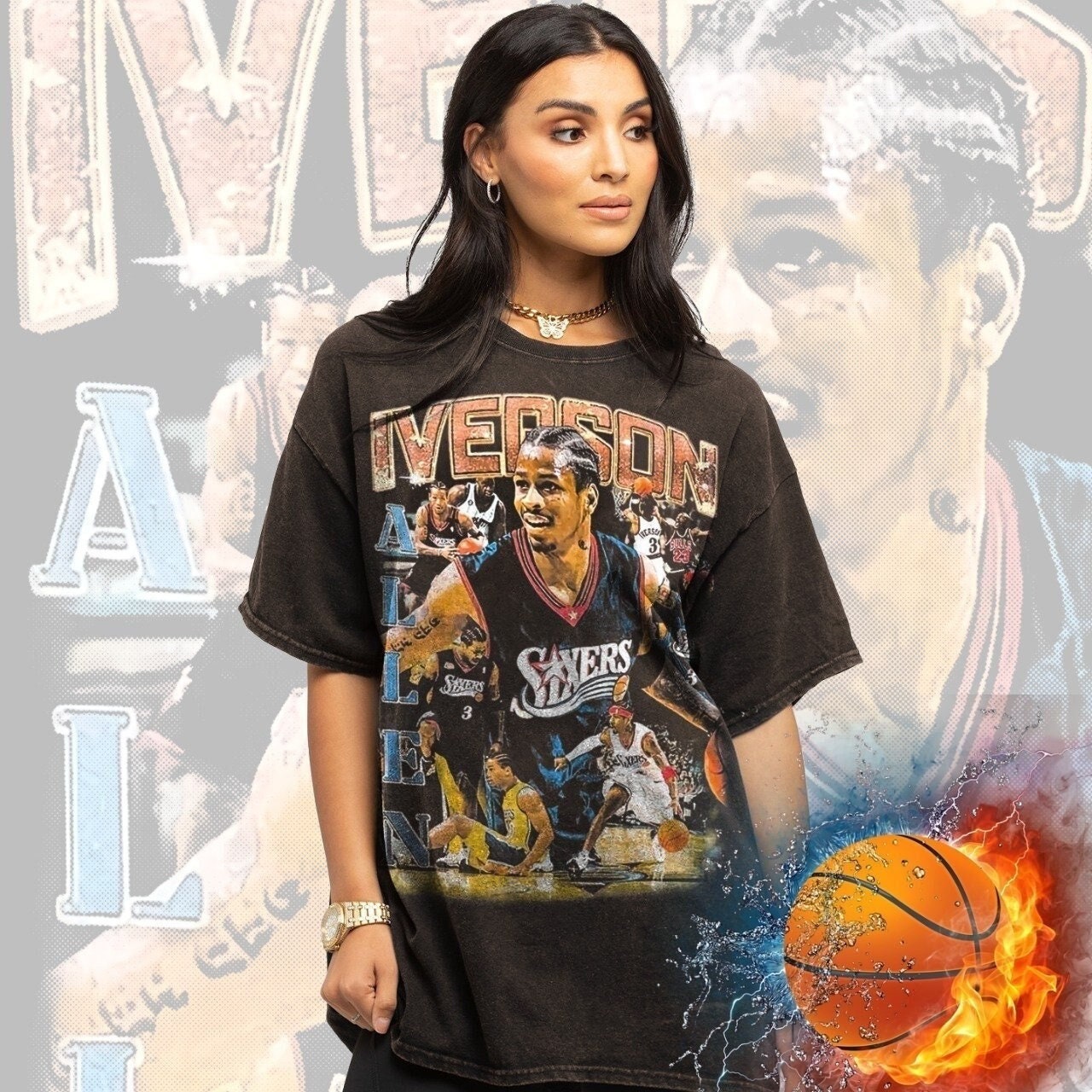 iverson sixers t shirt