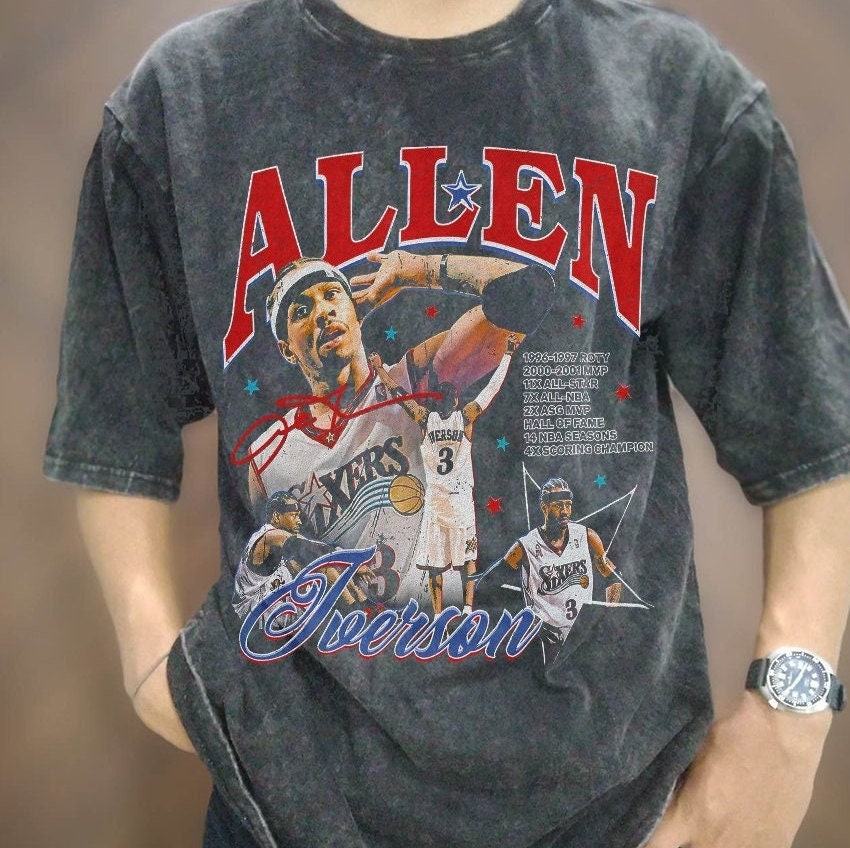 VTG Allen Iverson Talkin Bout Practice Shirt L/XL Philadelphia 76ers Sixers