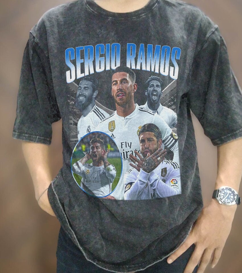 Vintage Wash Sergio Ramos T shirt Vintage Sergio Ramos Oversize T