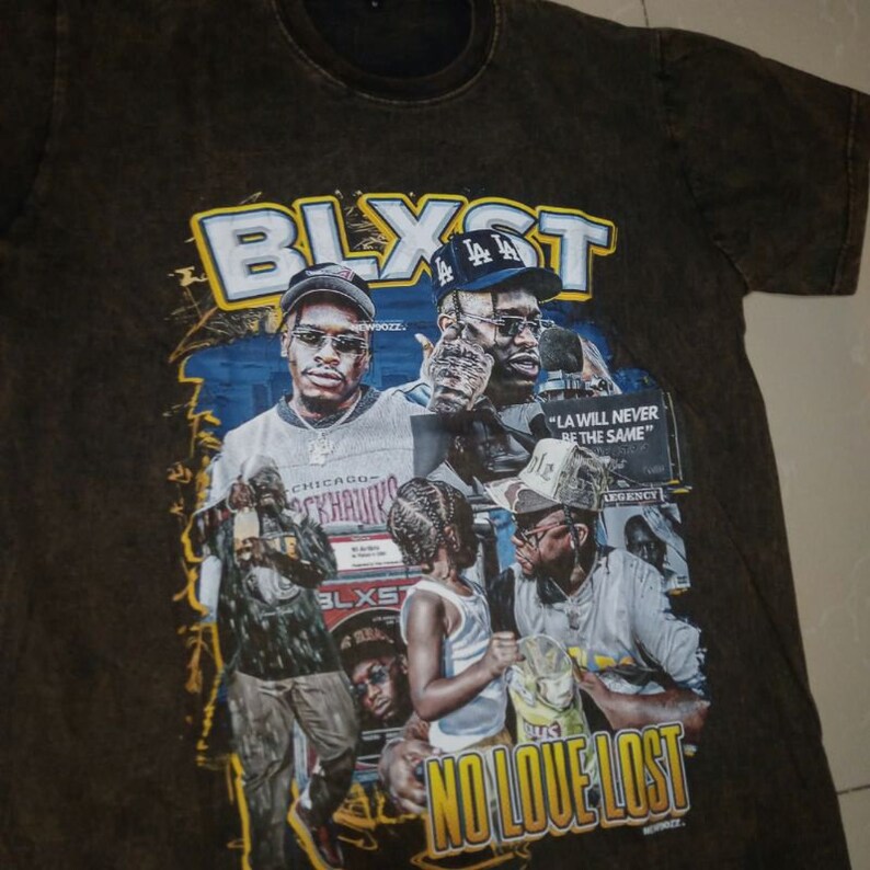 Vintage Wash Rapper Hip-hop Shirt 