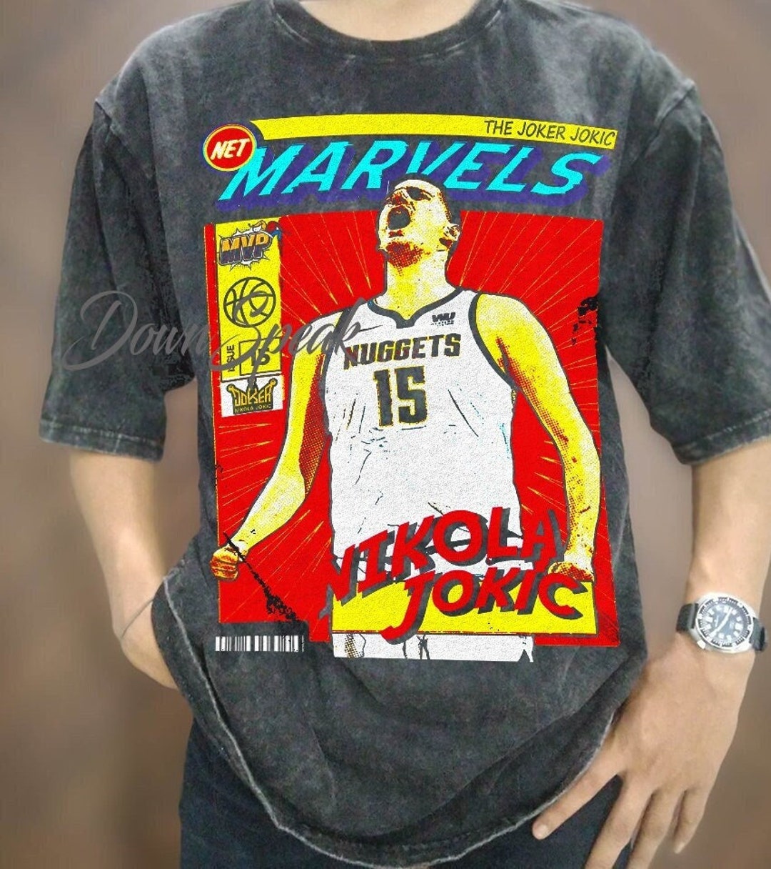 Vintage Nikola Jokic Tshirt, Vintage Nikola Jokic Marvels Tshirt, 90s