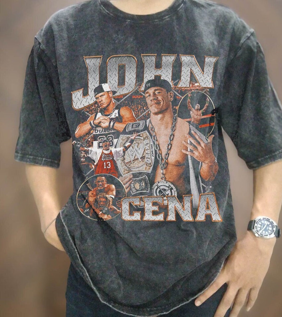 Vintage Wash John Cena T-shirt Vintage 90s John Cena Unisex 