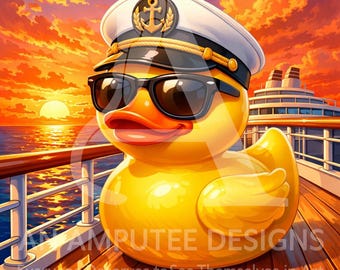 Cruise Duck PNG | Captain Cruise Duck Clipart | Cruise Door Decoration | Funny Cruise Duck | Cruise Ship Duck | Instant Download