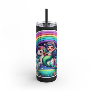 Mermaid and Unicorn Rainbow Tumbler