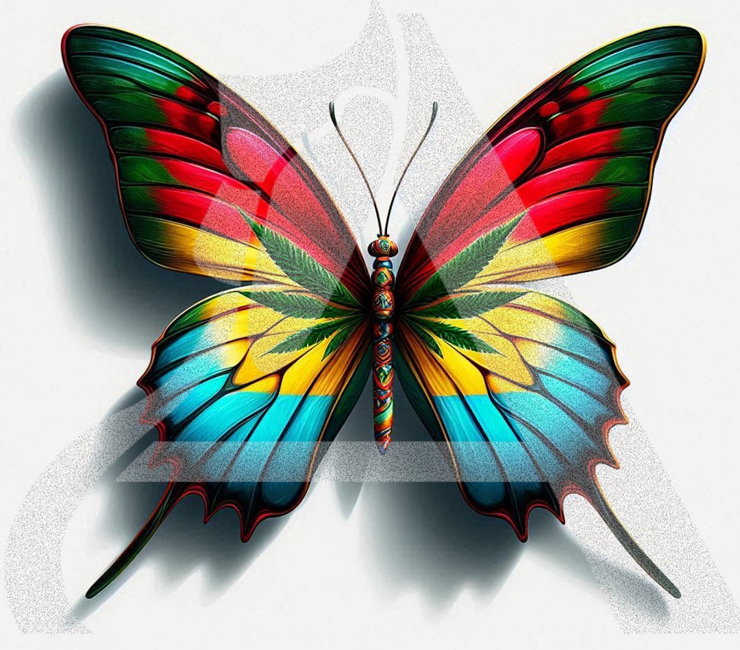 Stained Glass Splendor Butterfly Vivid Winged Beauty Illustration