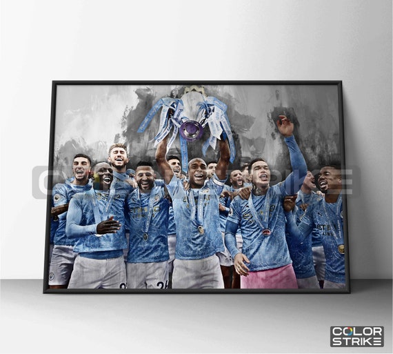 Manchester City Poster Manchester City Team Print Art Print Etsy