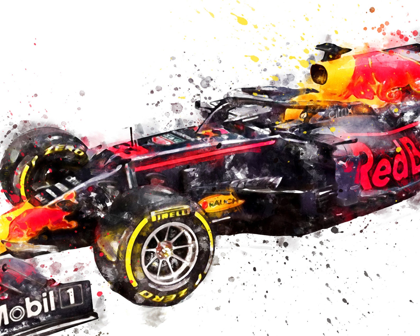 Red Bull F1 car poster Red Bull Formula 1 art print wall art Etsy