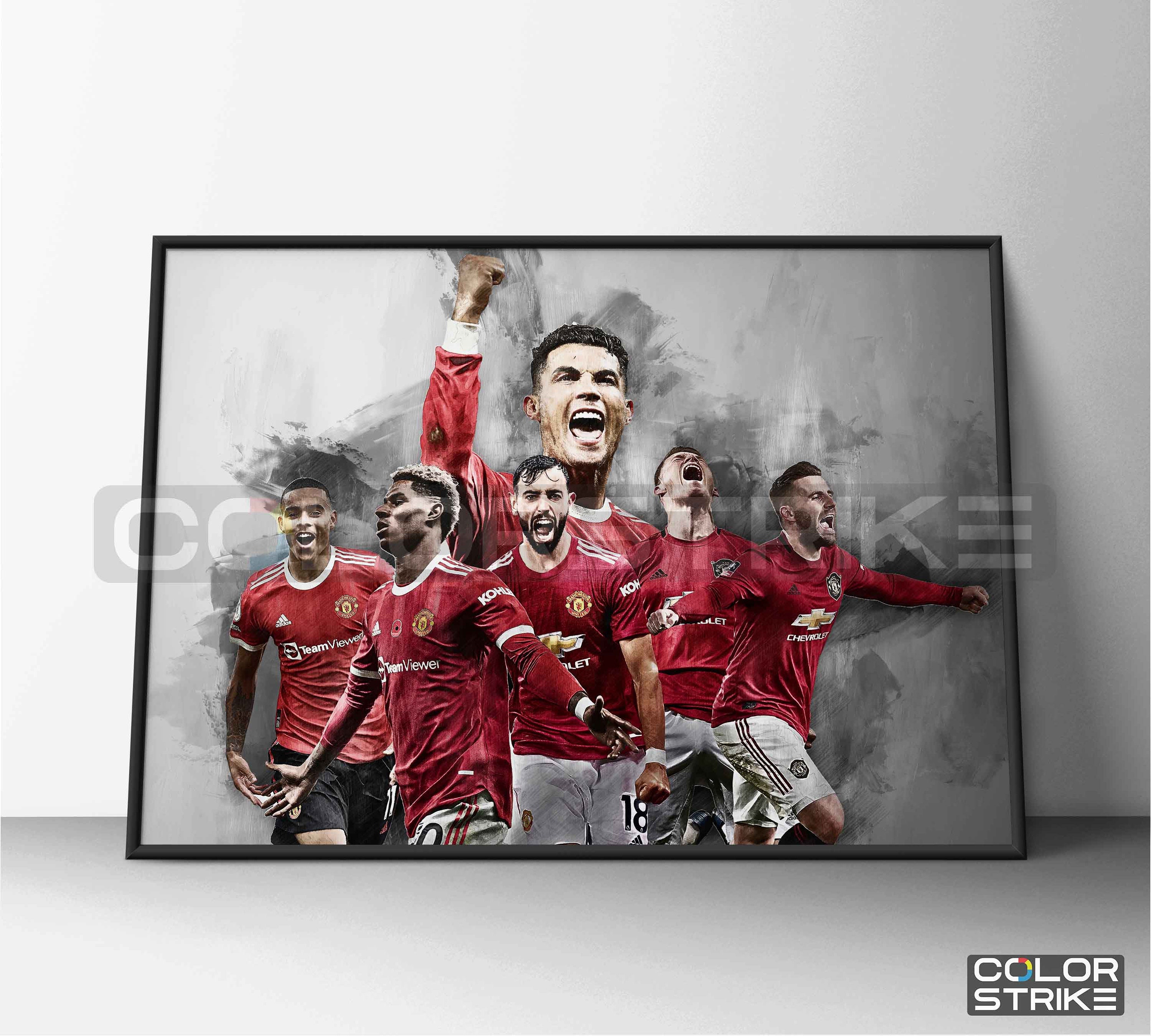Hombre de Manchester United Football LONA pared arte Foto impresión-Rojo 