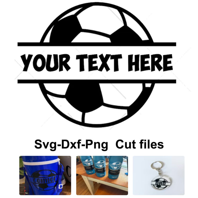 Soccer Ball Monogram SVG Files Soccer Ball Split Frame Cut Etsy