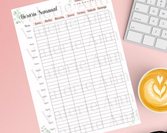 Planificador Diario en Español por hora. Agenda Diaria Española por horas. PDF Imprimible A4. Productividad, Productividad