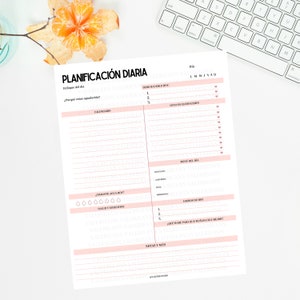 Planificador Diario Español. Daily Planner Spanish. Imprimible A4 PDF. Productivity, Productividad