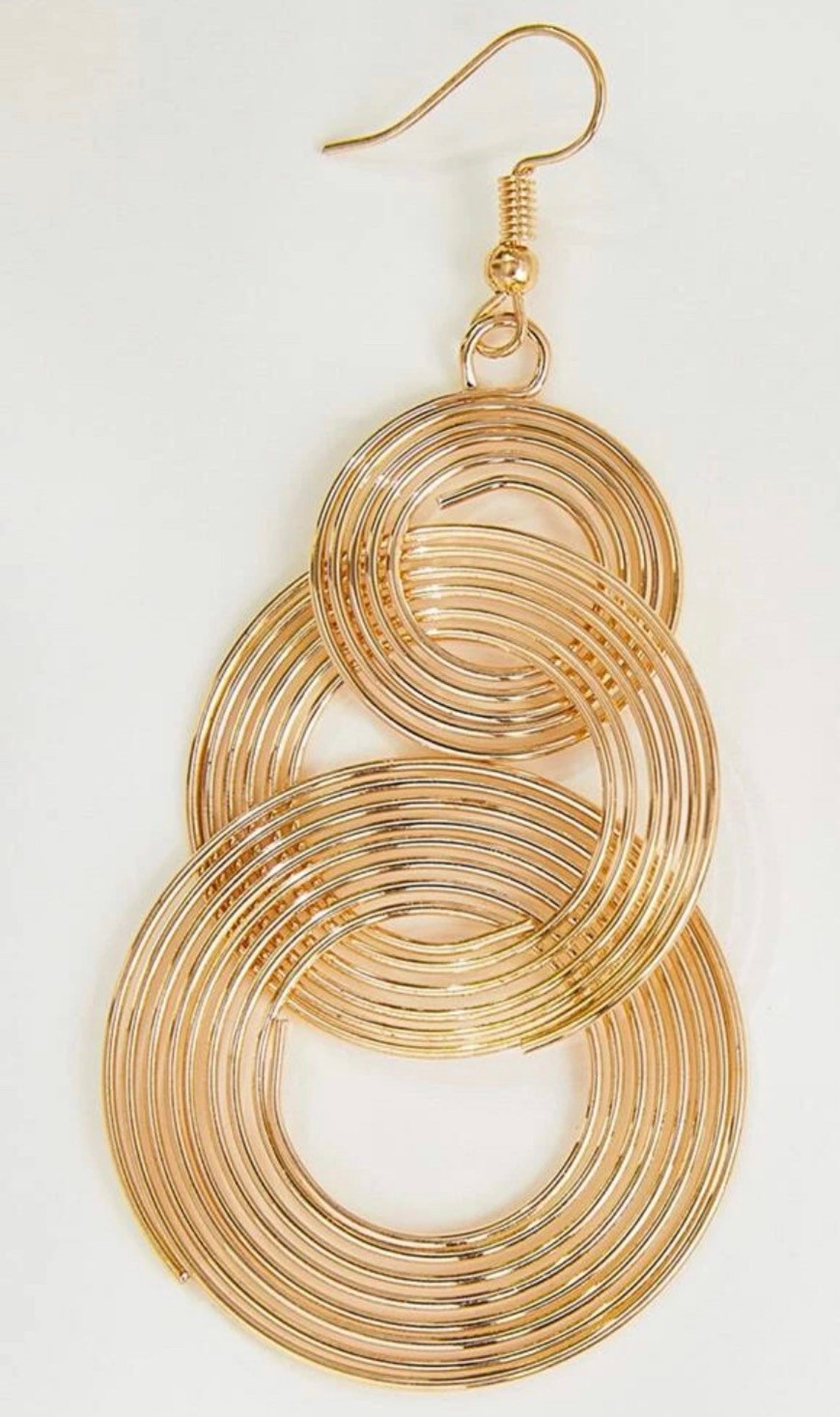 Gold Statement Earrings Gold Circle Drop Earrings Gold Etsy