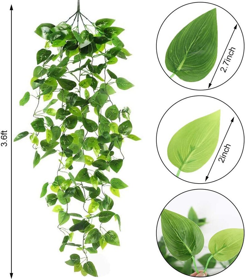 Fake Plant Artificial Hanging Plant Pot for Home Indoor and Etsy