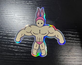 Pegatina holográfica de vinilo de Swole Angel