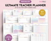 Teacher Planner Printable (Rainbow), Undated Teaching Binder, Lesson Planner, Classroom Planner, Primary and Secondary Teacher Planner