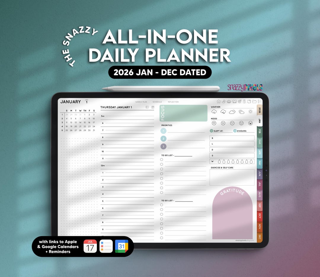 2026 Boho Digital Daily Planner, Landscape, Goodnotes iPad (PDF) - Etsy