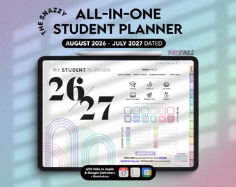 2026-2027 Digital Student Planner, Academic Planner Assignment Tracker for Goodnotes, Notability, iPad (Pastels)