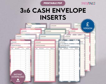 GBP Cash Envelope Inserts, Budgeting Printable (PDF)