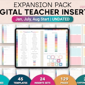 Digital Teacher Planner Inserts, Teaching Planner, Academic Planner, School Planner, Class Templates, Goodnotes Samsung Xodo Noteshelf