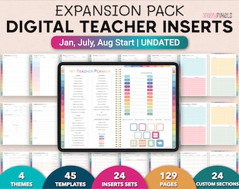 Digital Teacher Planner Inserts, Teaching Planner, Academic Planner, School Planner, Class Templates, Goodnotes Samsung Xodo Noteshelf