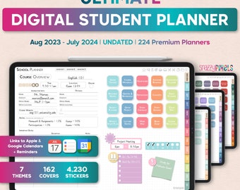 Digital Student Planner UNDATED & DATED 2023-2024 Academic Planner, Digital College Planner, iPad Goodnotes Notability Noteshelf Samsung