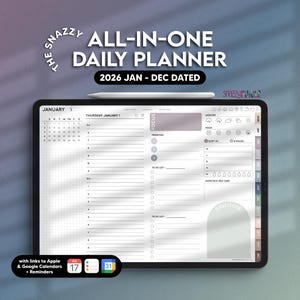 2026 Dated Digital Daily Planner (Neutrals), Landscape Planner for Goodnotes Notability Noteshelf iPad, Digital Daily Weekly Monthly Planner