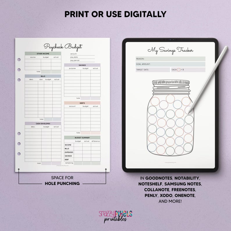 Budget Planner Printable PDF (Neutrals), Financial Planner Printable, Budgeting Binder, Finance Tracker Bundle, Paycheck Budget Template image 8