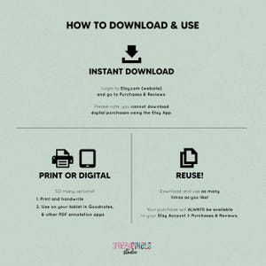 Download digital purchases from Etsy in your Etsy Account. Download and print as many times as you need.