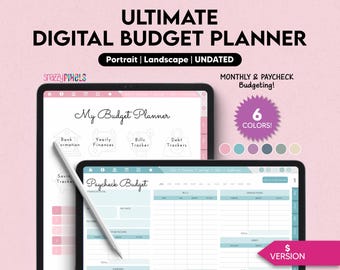 Digital Budget Planner (DOLLAR), Finance Planner, Paycheck Budget Planner, Finance Tracker, Digital Budget for GoodNotes Notability Android