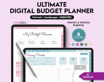 Digital Budget Planner (EURO), Finance Planner, EURO Budget, Paycheck Budget Finance Tracker, Goodnotes Notability Samsung Notes Noteshelf