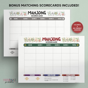 2026 Mahjong Hand Tracker Printable PDF, American Mahjong, Mah Jongg, Mahjong Scorecard, Mahjong Tiles, Mahjong Game Night