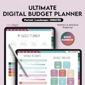 Digital Budget Planner (Boho), Finance Planner, Paycheck Budget Planner, Finance Tracker, Digital Budget for GoodNotes Notability Android