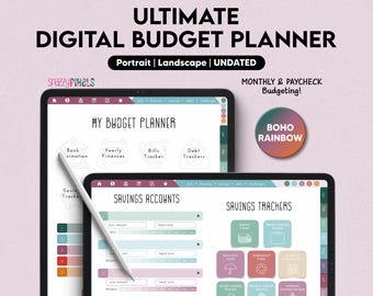 Digital Budget Planner (Boho), Finance Planner, Paycheck Budget Planner, Finance Tracker, Digital Budget for GoodNotes Notability Android