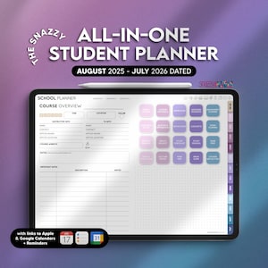 ALL-IN-ONE Digital Student Planner (Cool), 2025-2026 Academic Planner, Digital College Planner, Goodnotes Notability Noteshelf iPad Samsung