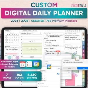 Digital Daily Planner 2024 2025 UNDATED, iPad Goodnotes planner, Notability planner, Noteshelf planner, Samsung, dated digital planner