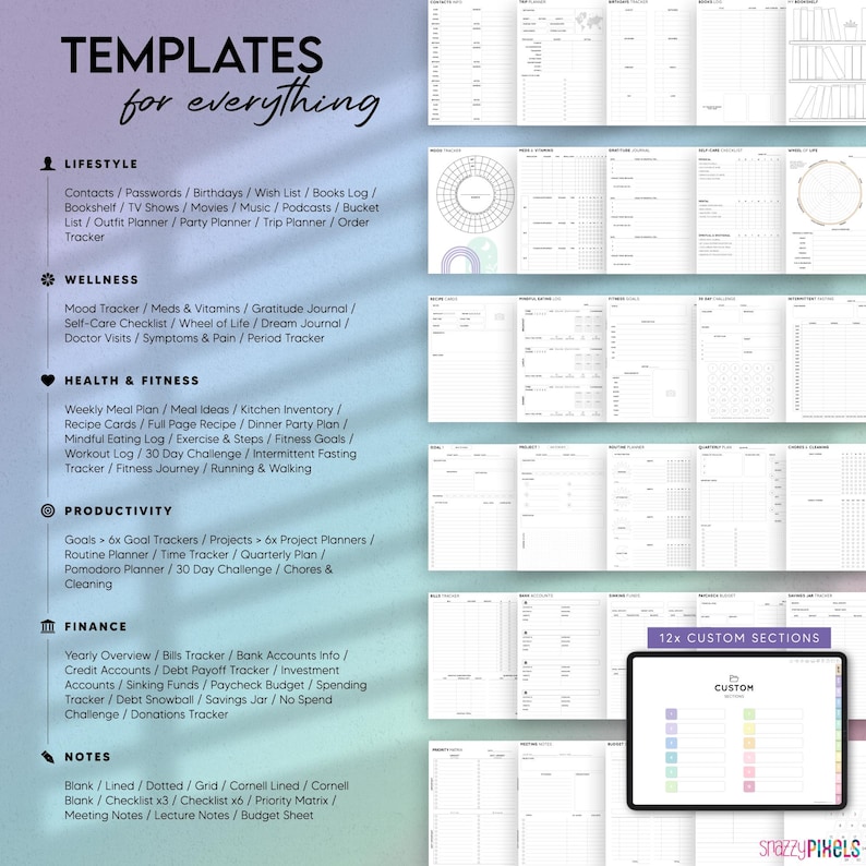 2026-2027 Digital Student Planner, Academic Planner Assignment Tracker for Goodnotes, Notability, iPad (Pastels) imagem 9