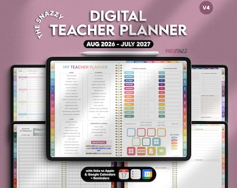 Digital Teacher Planner AUG 2026 - JULY 2027 (iPad, Android, Windows, Goodnotes, Notability, Noteshelf, Samsung)
