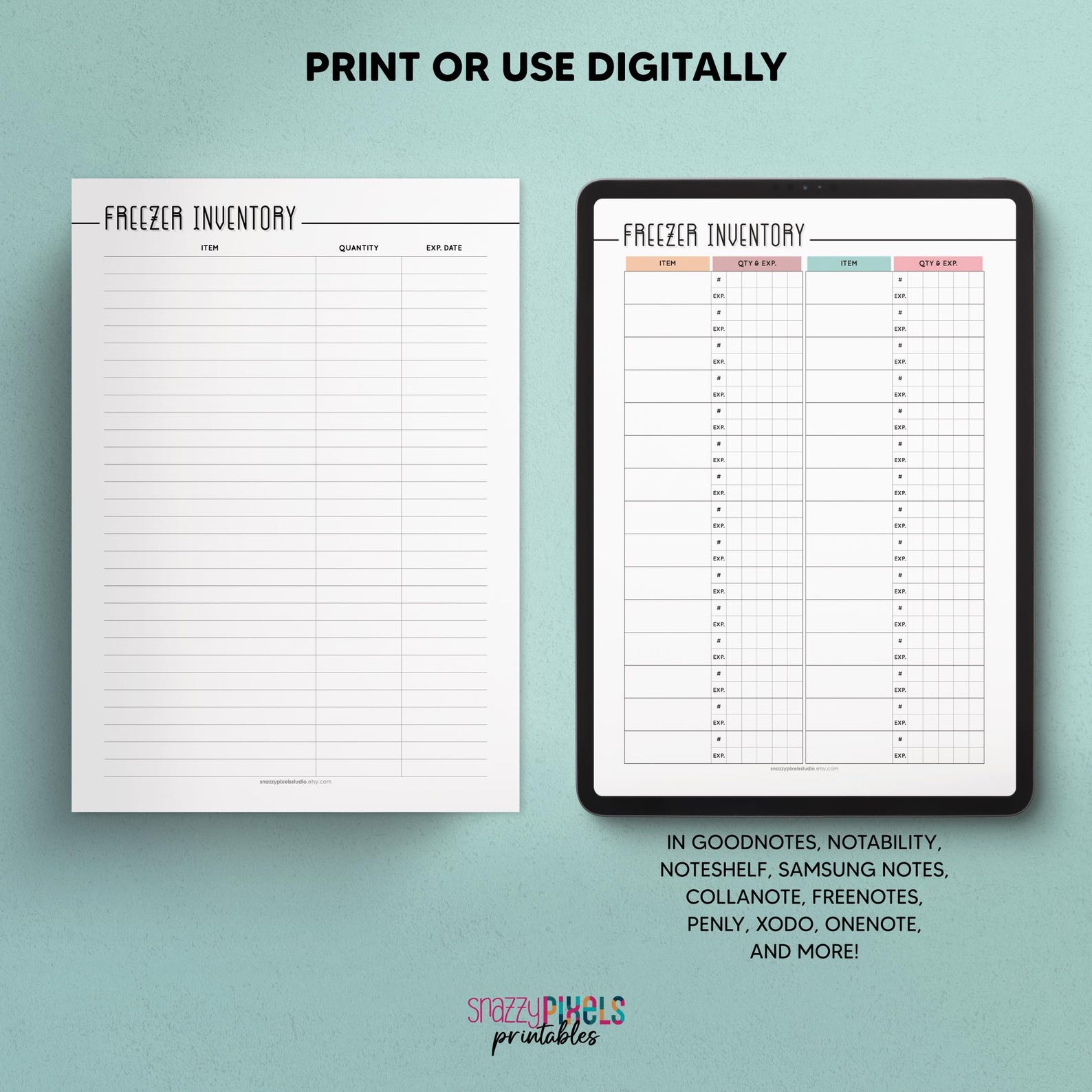 Kitchen Inventory Printable Template, Fridge Freezer Pantry Herbs ...