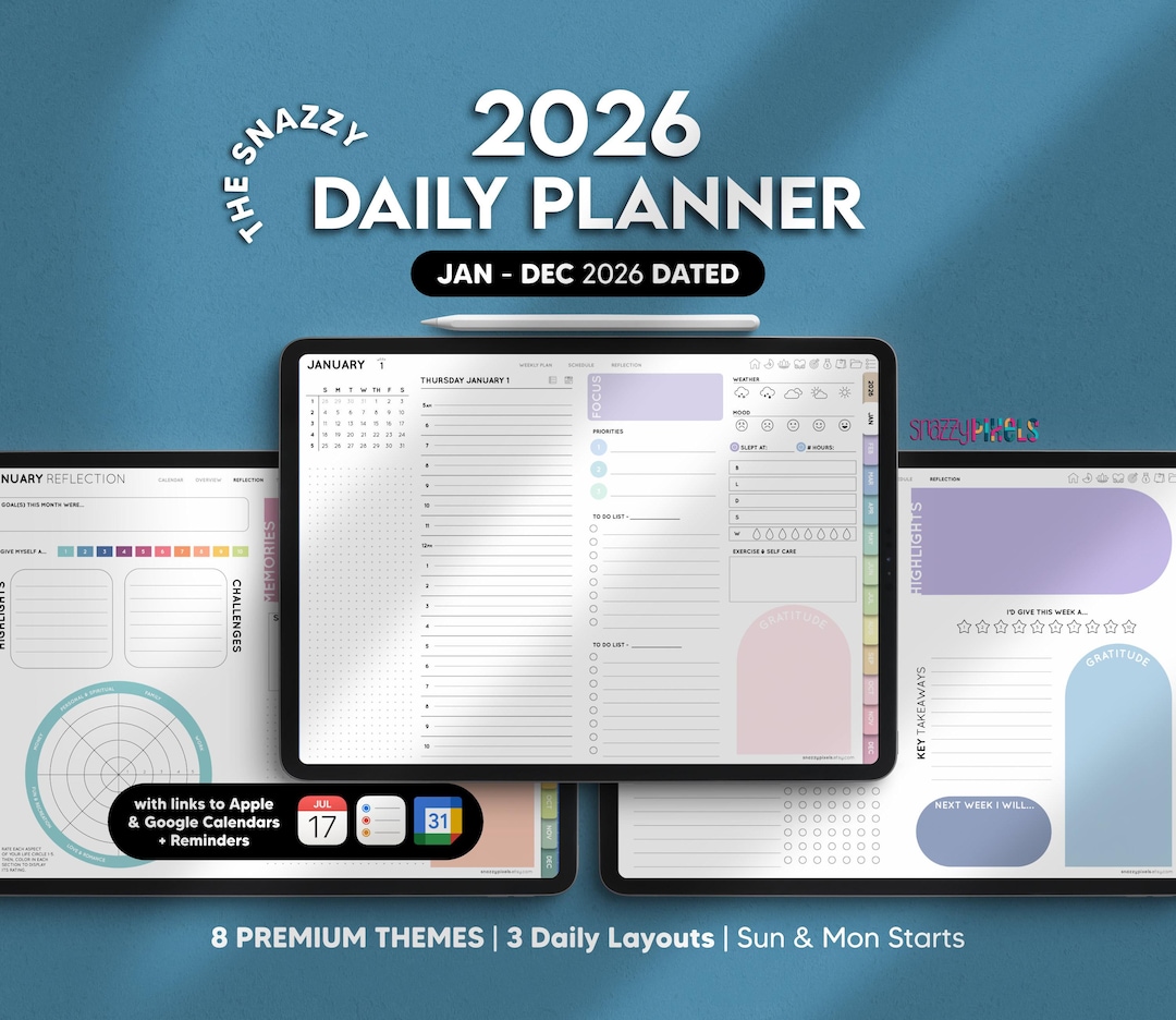 2026 Digital Daily Planner, Goodnotes Template, iPad Android Weekly ...