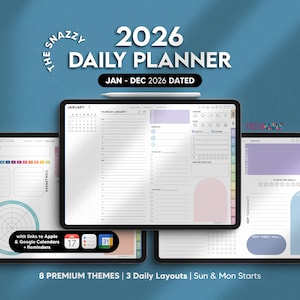 2026 Digital Daily Planner | All-in-One Digital Daily Journal Notebook, for Goodnotes, Notability, iPad, Android, Samsung Notes, Noteshelf