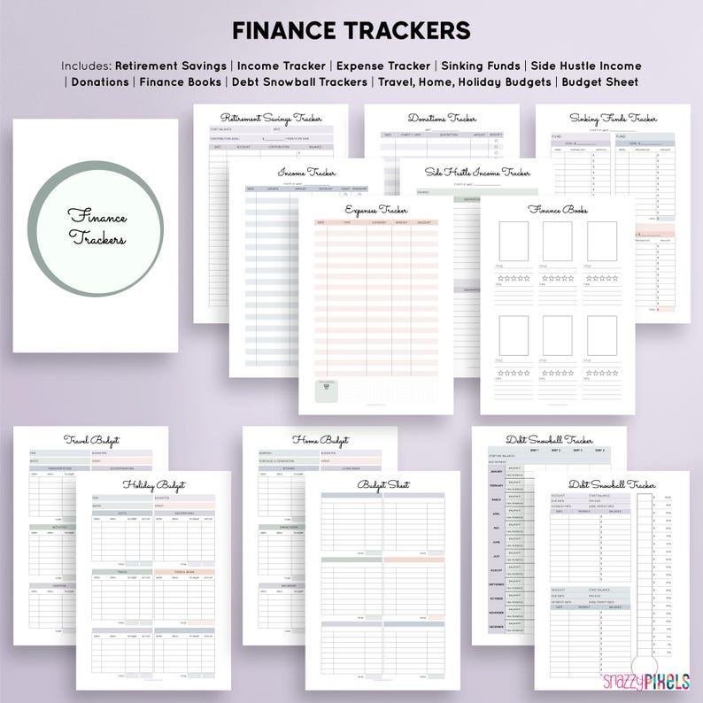 Budget Planner Printable PDF (Neutrals), Financial Planner Printable, Budgeting Binder, Finance Tracker Bundle, Paycheck Budget Template image 4