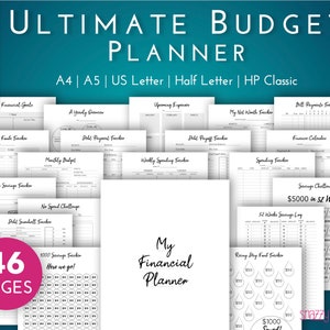 Budget Planner Printable PDF (Minimalist), Finance Planner, Budget Binder, Finance Tracker Bundle, Paycheck Budget, Monthly Budget