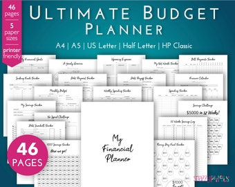 Budget Planner Printable PDF (Minimalist), Finance Planner, Budget Binder, Finance Tracker Bundle, Paycheck Budget, Monthly Budget